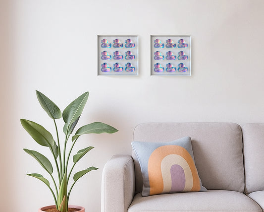 להקת ברווזים הולוגרפי - תכלת ורוד