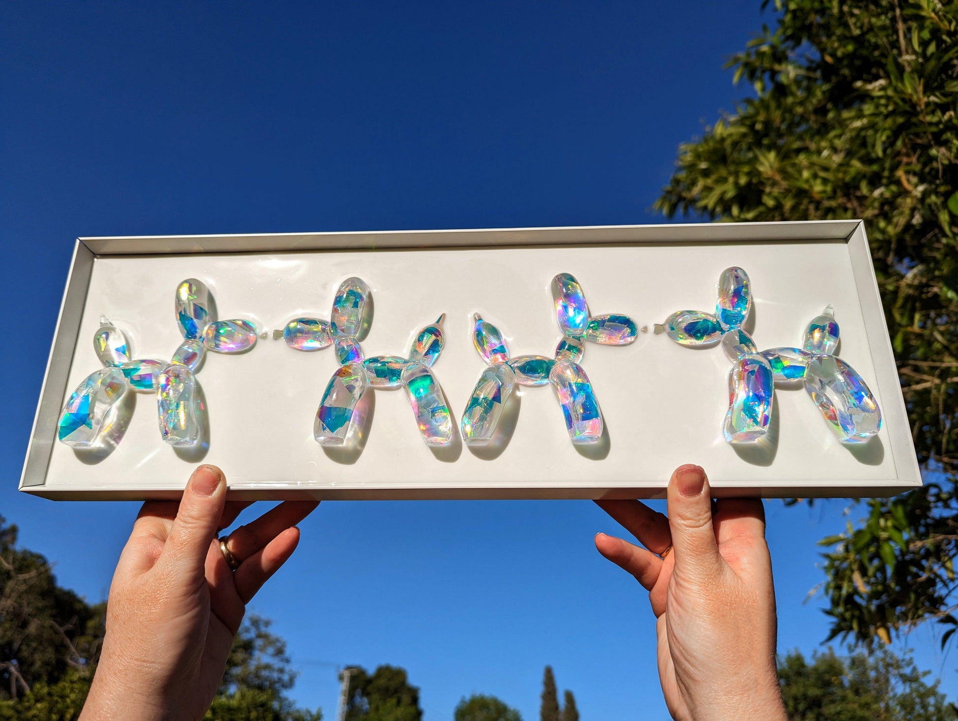 Diamond Effect Balloon Dogs Wall art - Talush Art