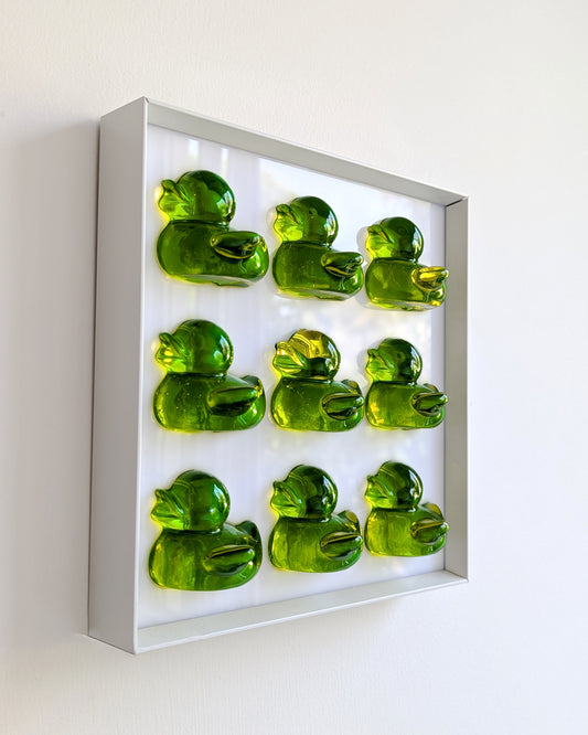 להקת ברווזים ירוק צהוב