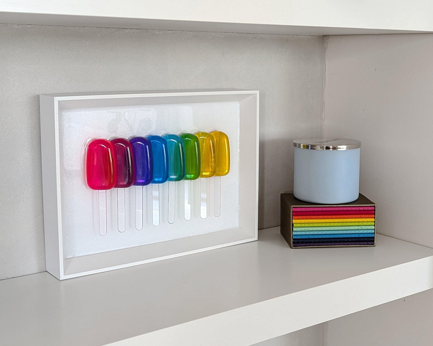 Rainbow popsicles sculpture, wall Hanging art - Talush Art