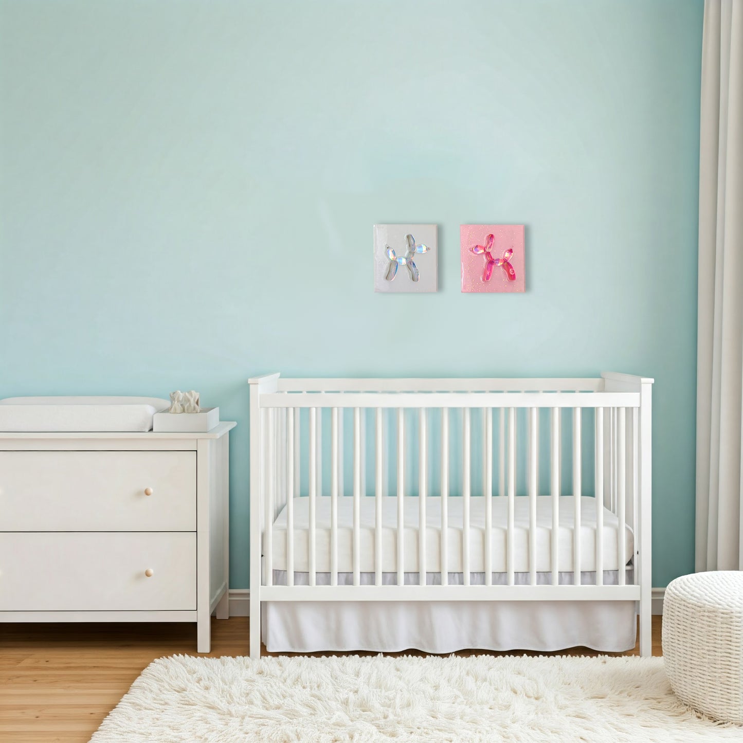 כלב בלונים ורוד הולוגרפי