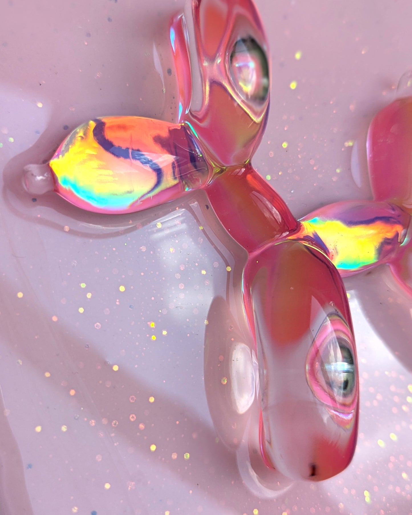 כלב בלונים ורוד הולוגרפי