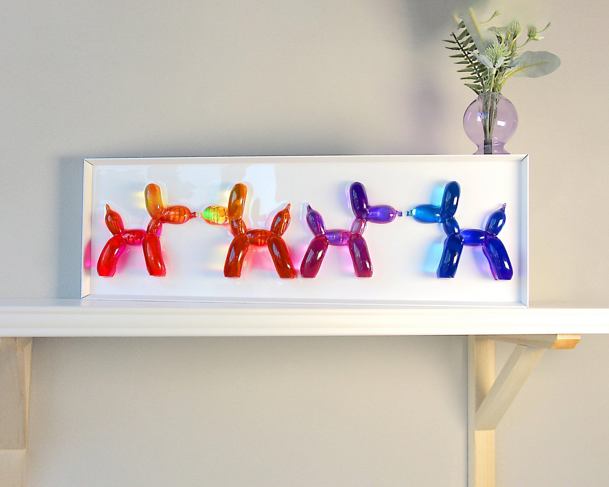 Wall Hanging Art of Colorful Balloon Dogs - Talush Art