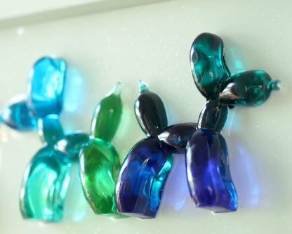 Blue and green Balloon Dogs Wall Decore - Talush Art