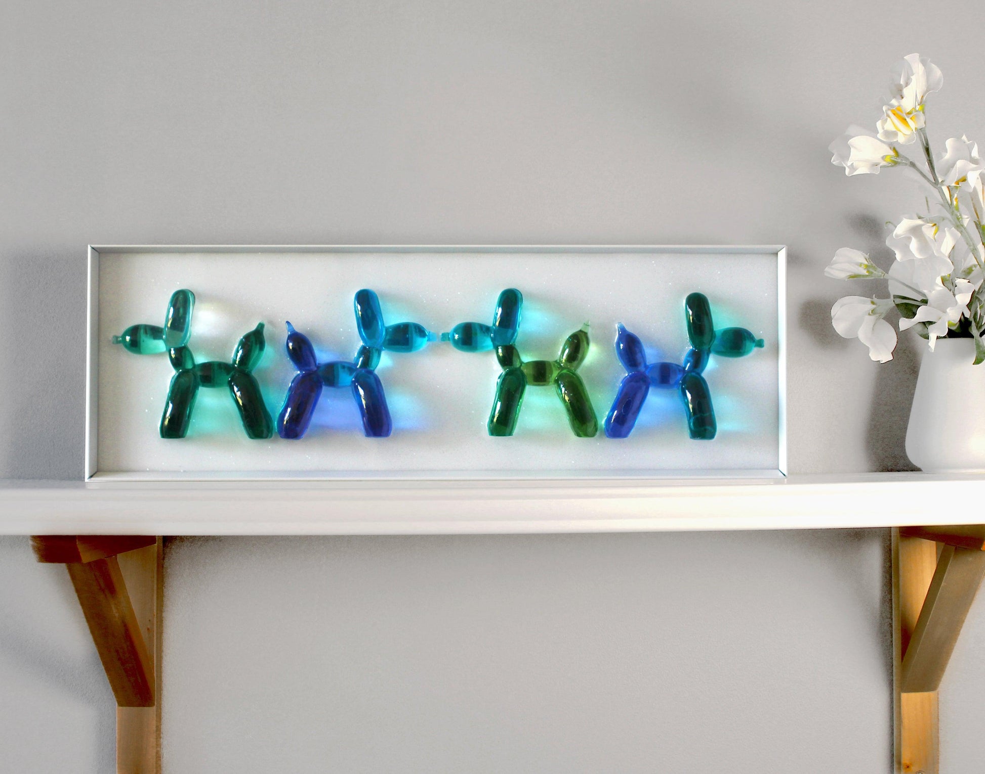 Blue and green Balloon Dogs Wall Decore - Talush Art