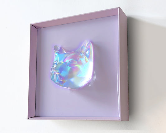 Wall decor of a lilac cat pop art