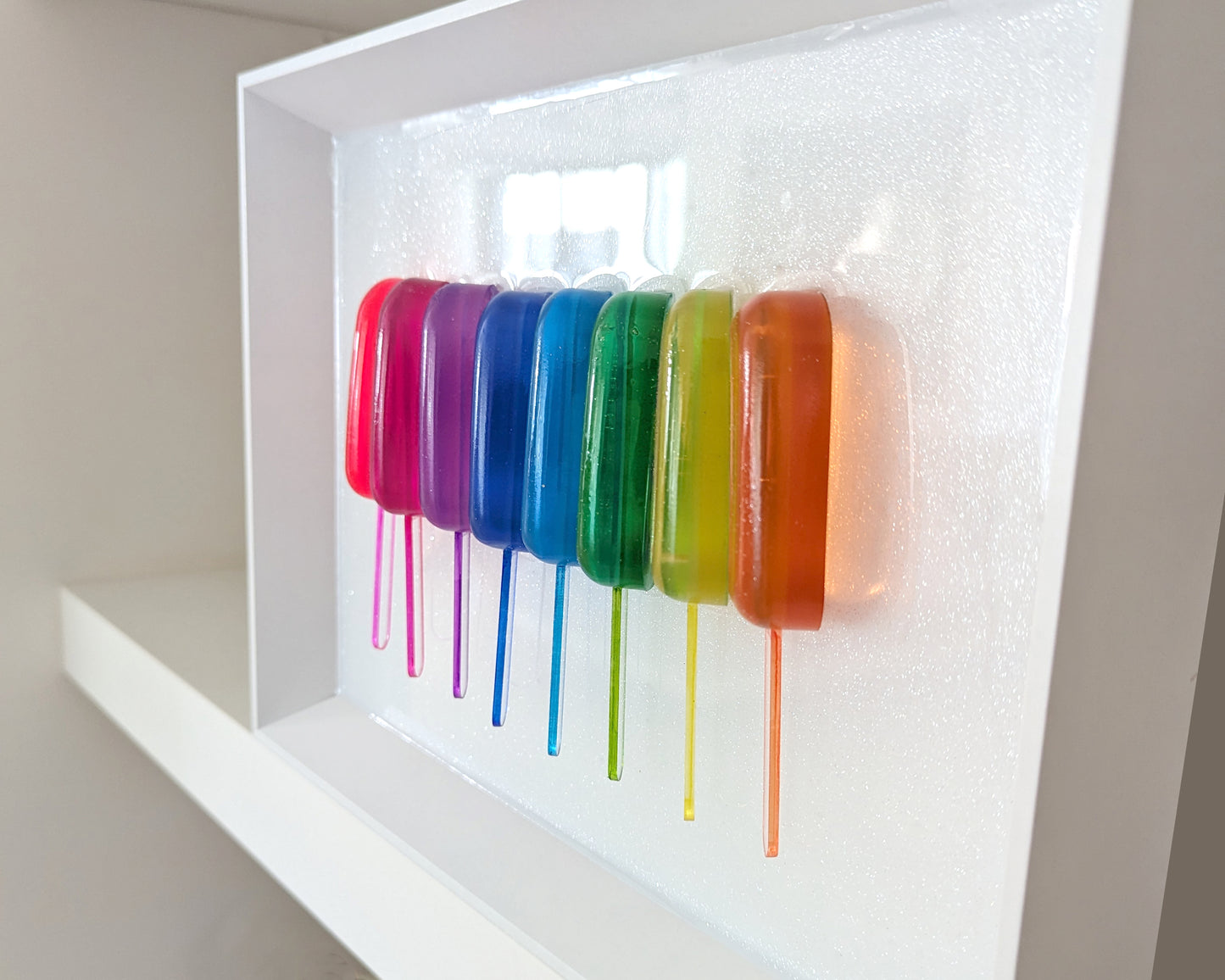 Rainbow popsicles sculpture, wall Hanging art
