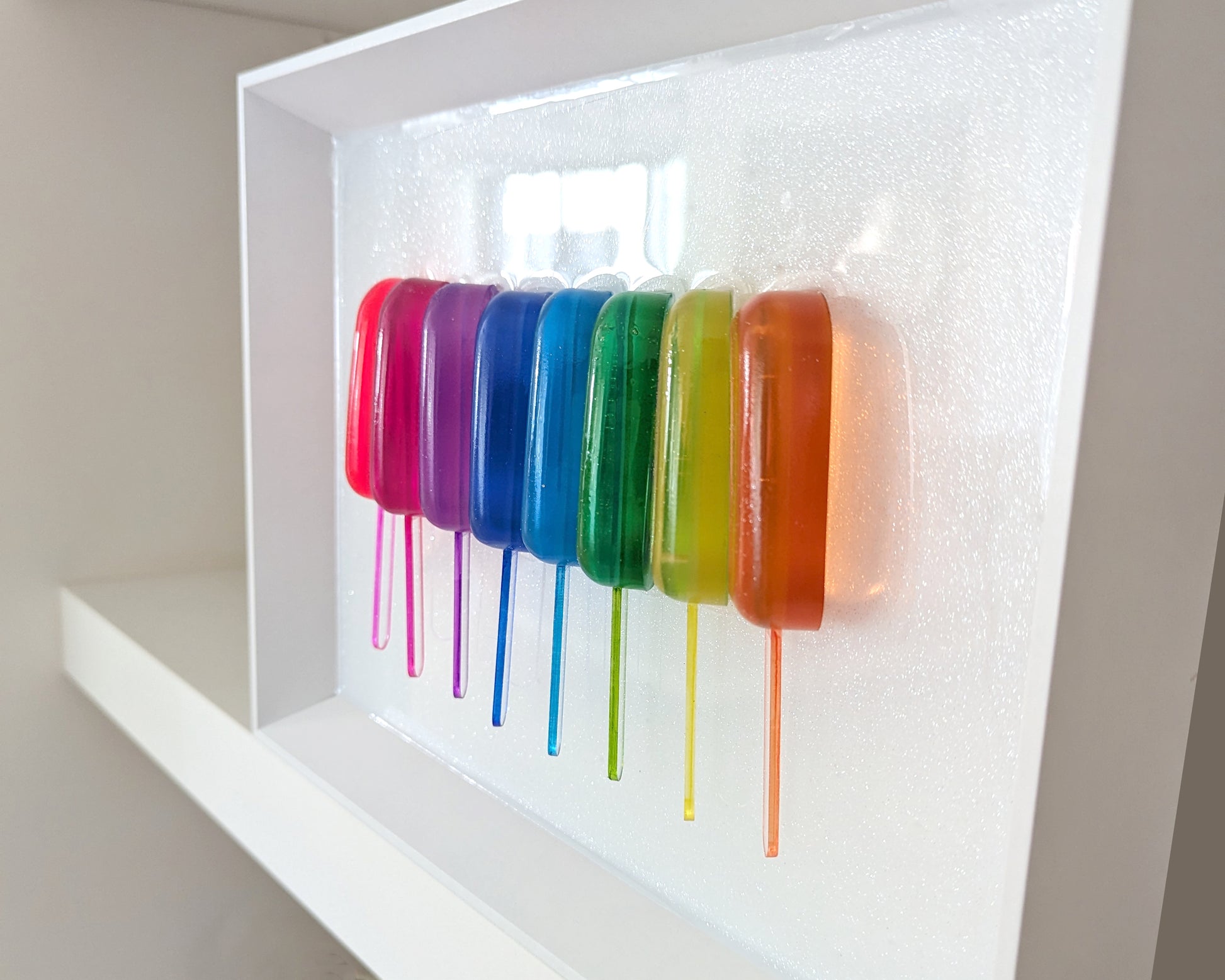 Rainbow popsicles sculpture, wall Hanging art - Talush Art Rainbow popsicles sculpture, wall Hanging art