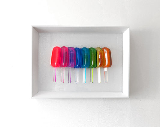 Rainbow popsicles sculpture, wall Hanging art