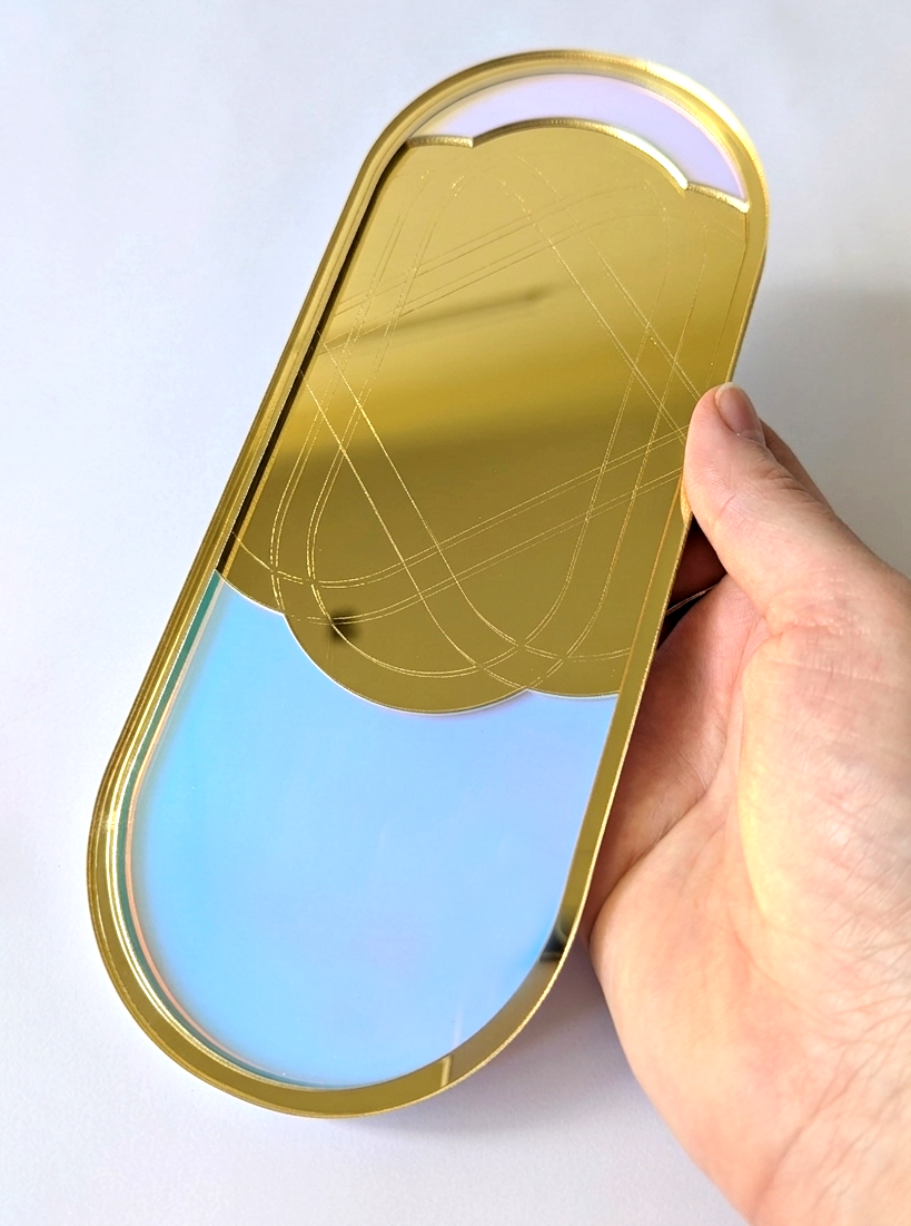 Gold Mirror Holographic Jewelry Tray
