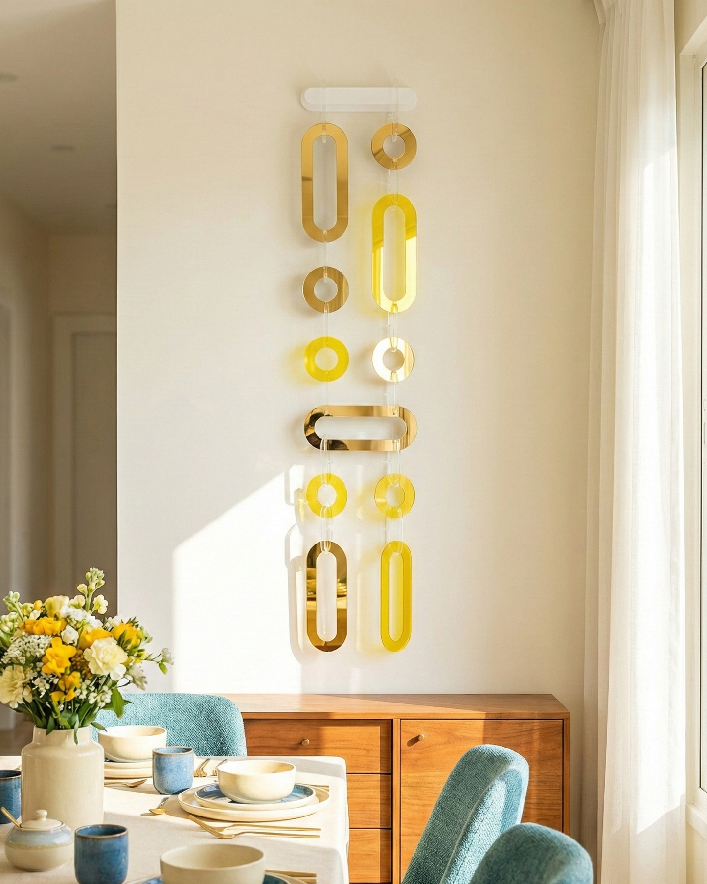 שרשרת מודולרית מוזהבת צרה