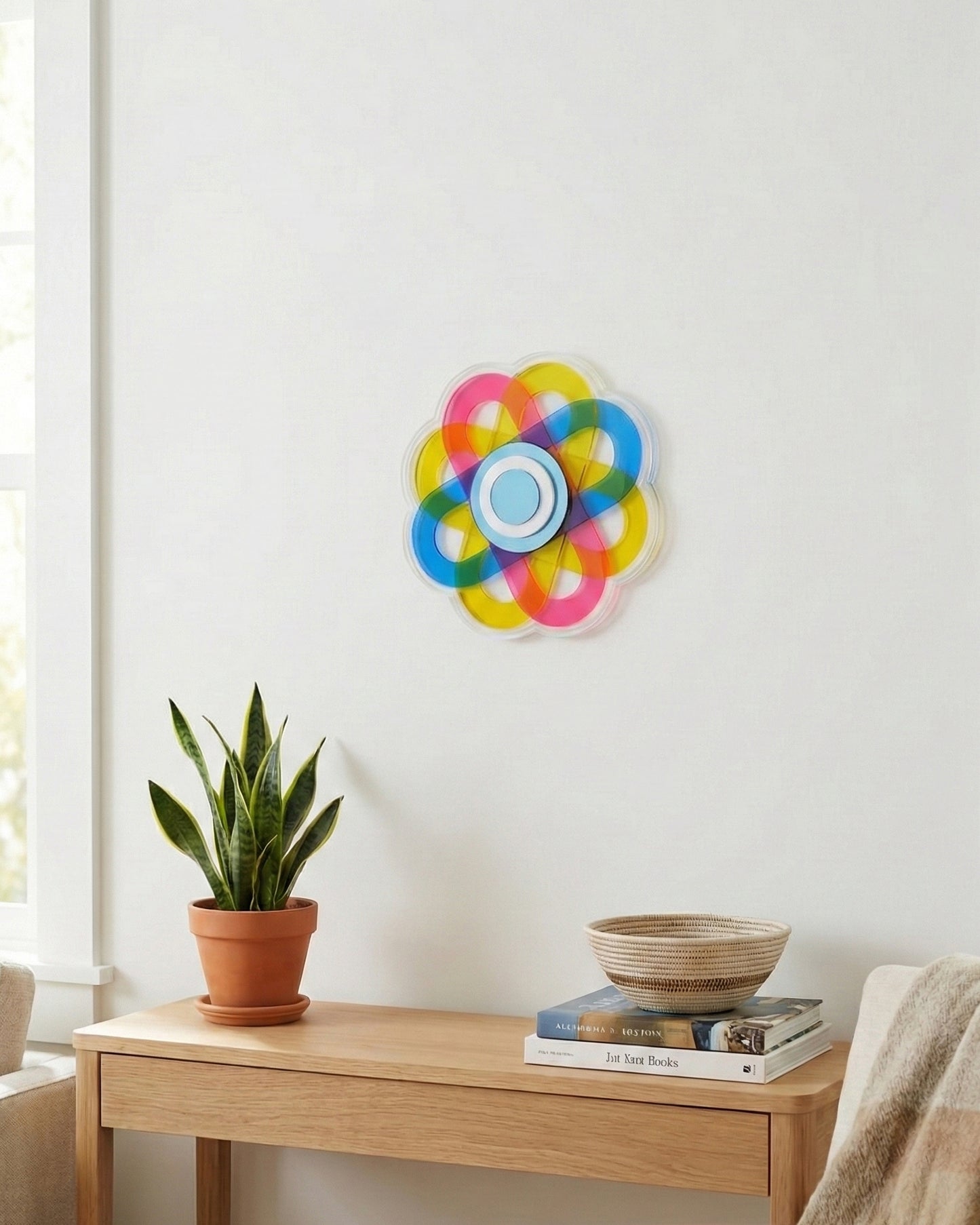 תכשיט קיר פרח צבעוני