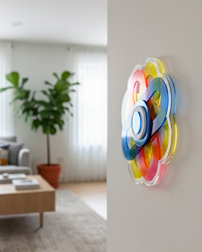 תכשיט קיר פרח צבעוני