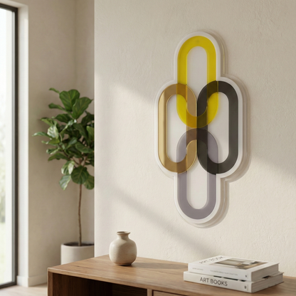 תכשיט קיר משולב מראה זהב