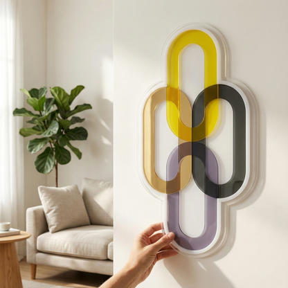 תכשיט קיר משולב מראה זהב