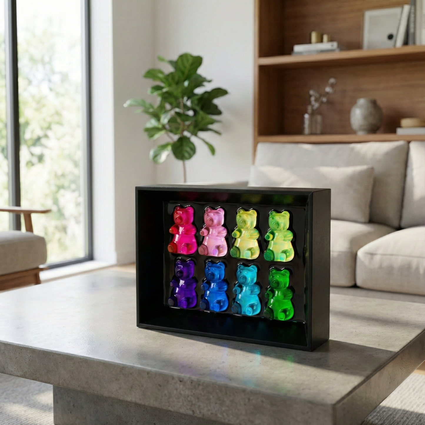 שמיניית דובונים על רקע שחור