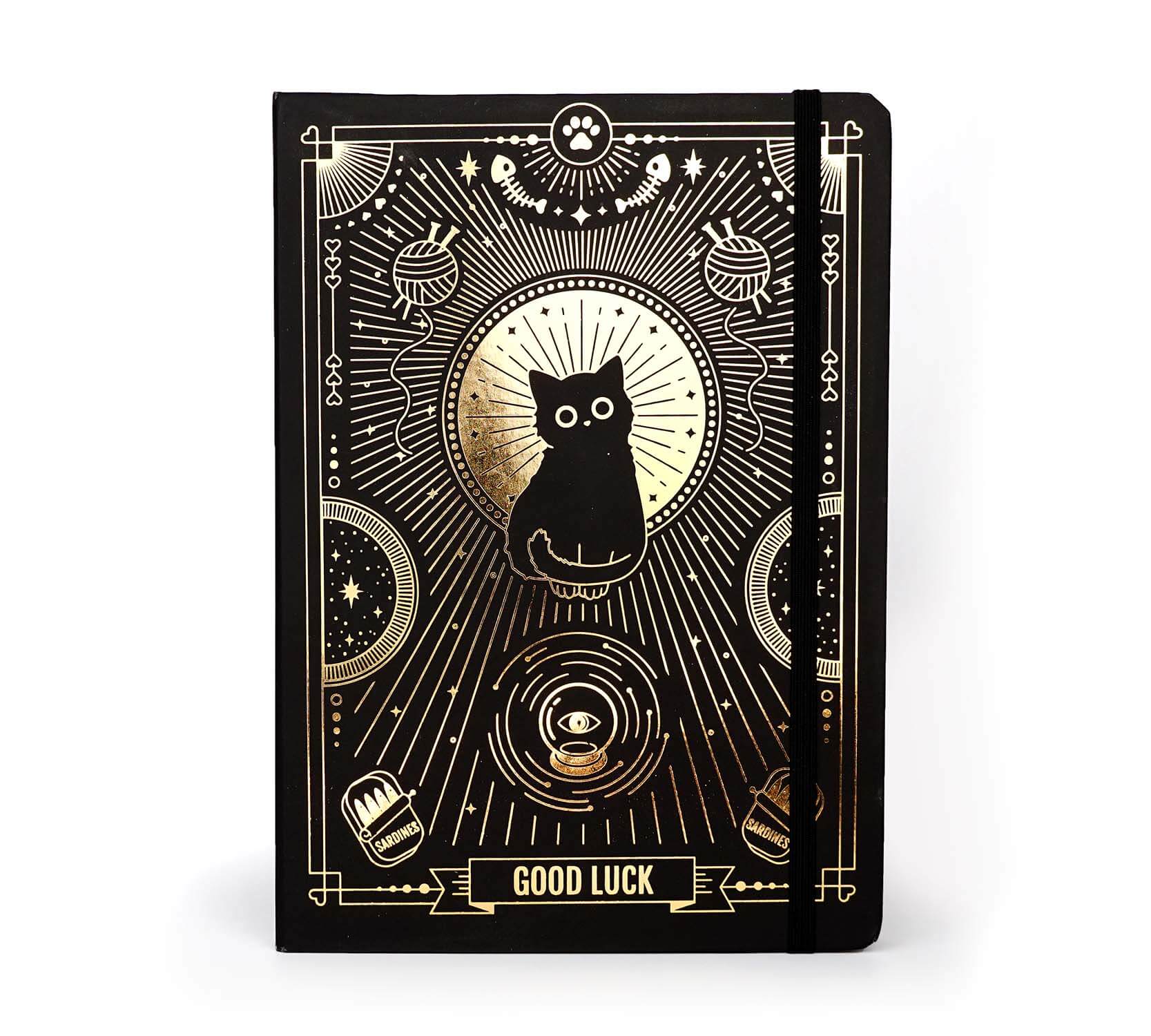 Hard cover Journal - Good luck cat