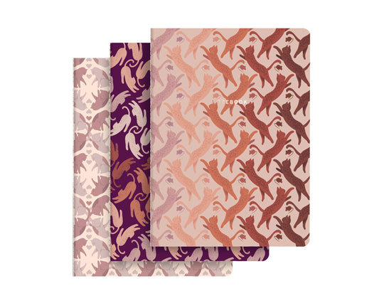 סט 3 מחברות רכות - חתולים