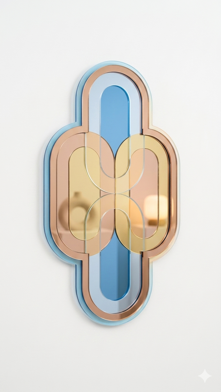 Retro Modern Layered Acrylic Mirror