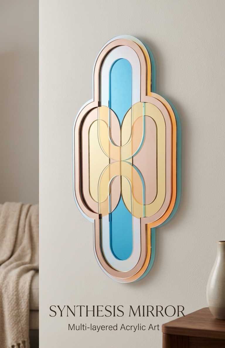 Retro Modern Layered Acrylic Mirror