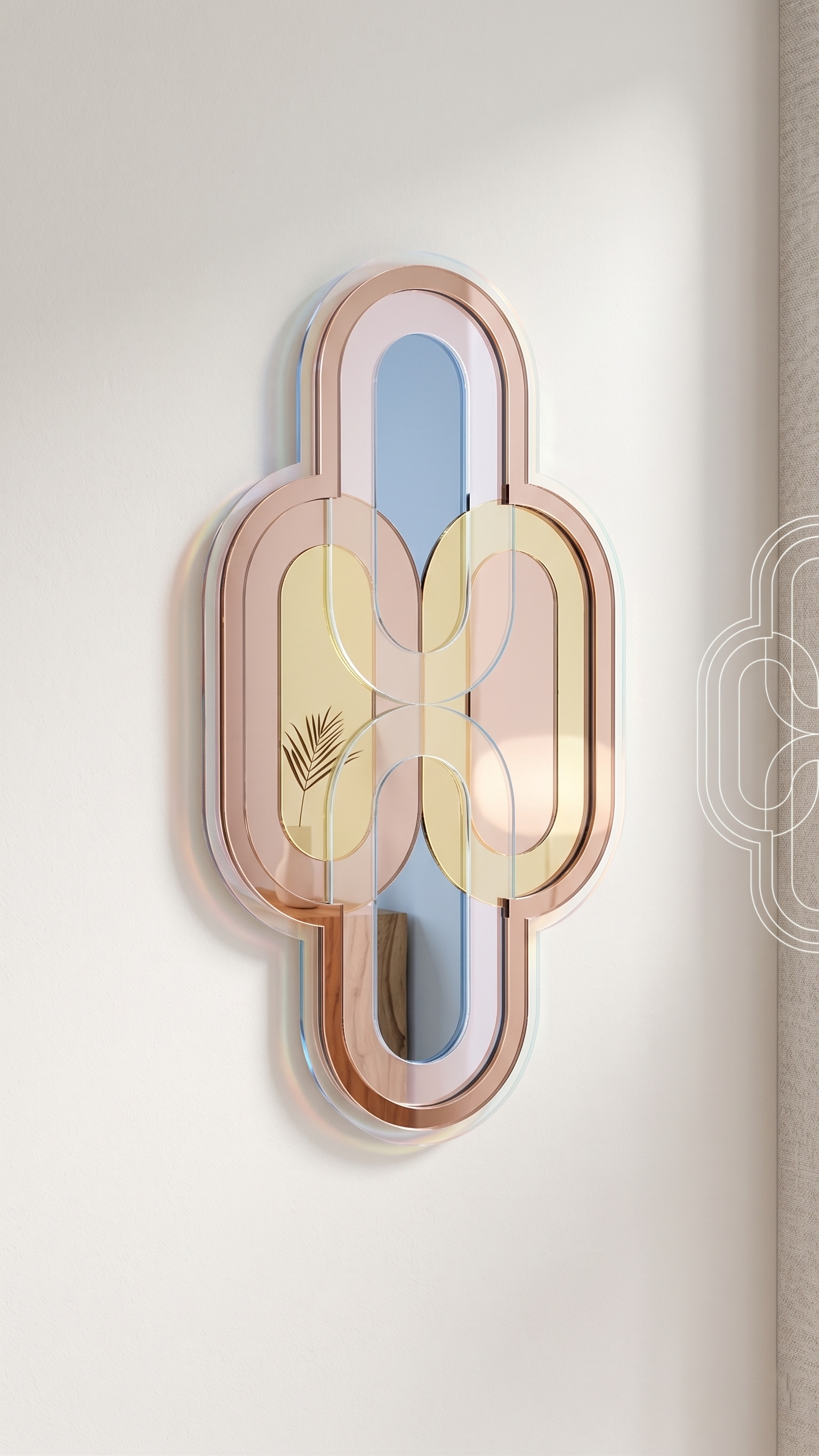 Retro Modern Layered Acrylic Mirror