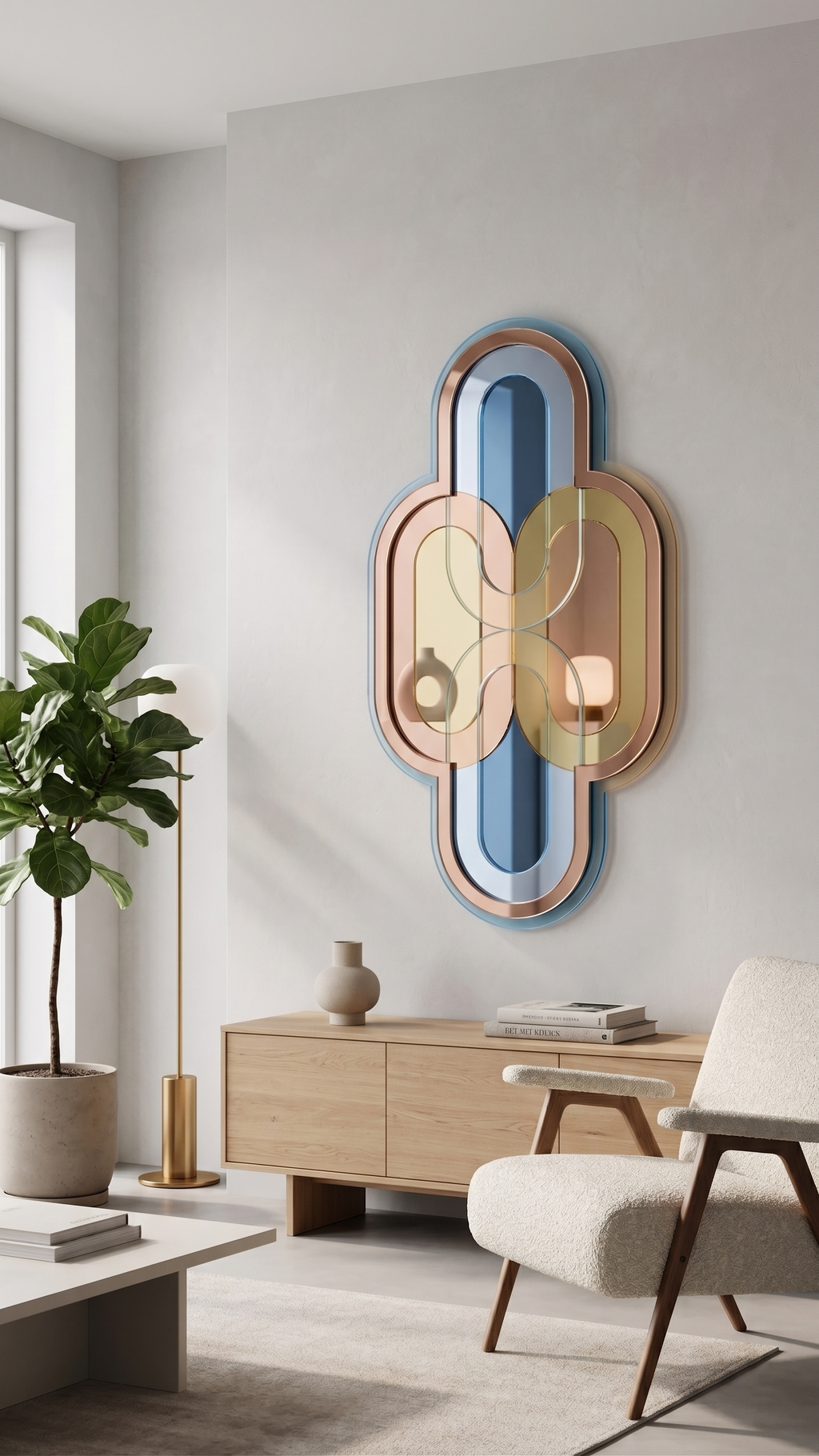 Retro Modern Layered Acrylic Mirror