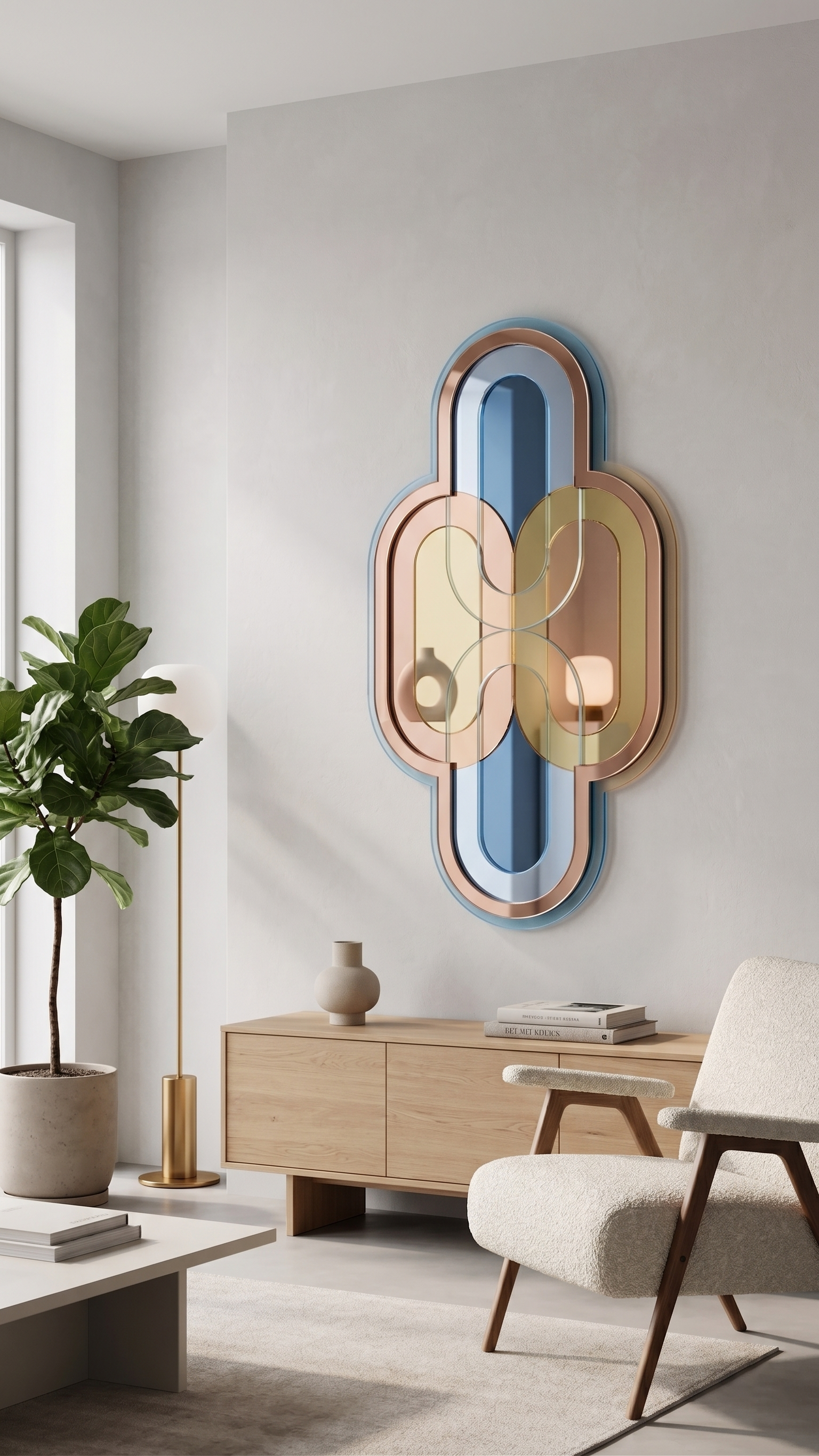 Retro Modern Layered Acrylic Mirror