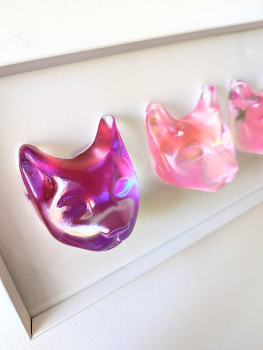 Holographic Cat Head Trio