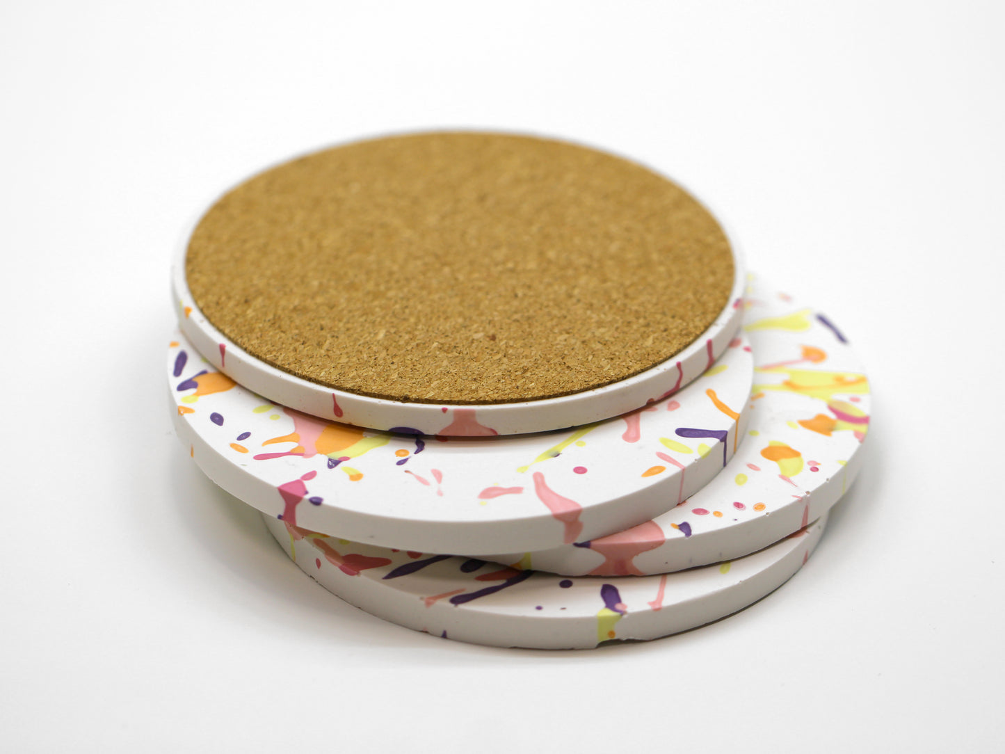 Set of 4 coasters with funky splashes