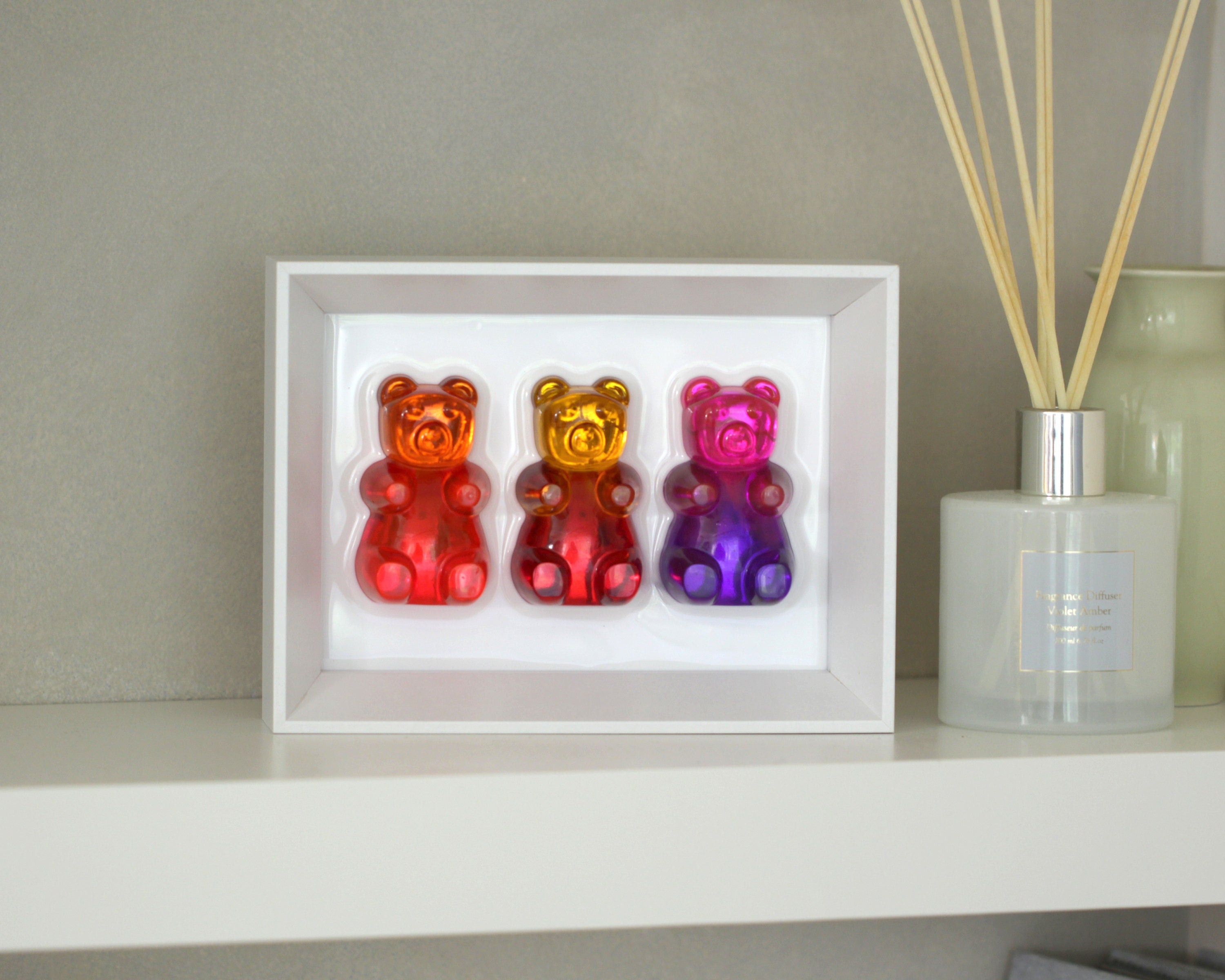 Gummy Bears Resin Wall Art: 3D Pop Art Decor