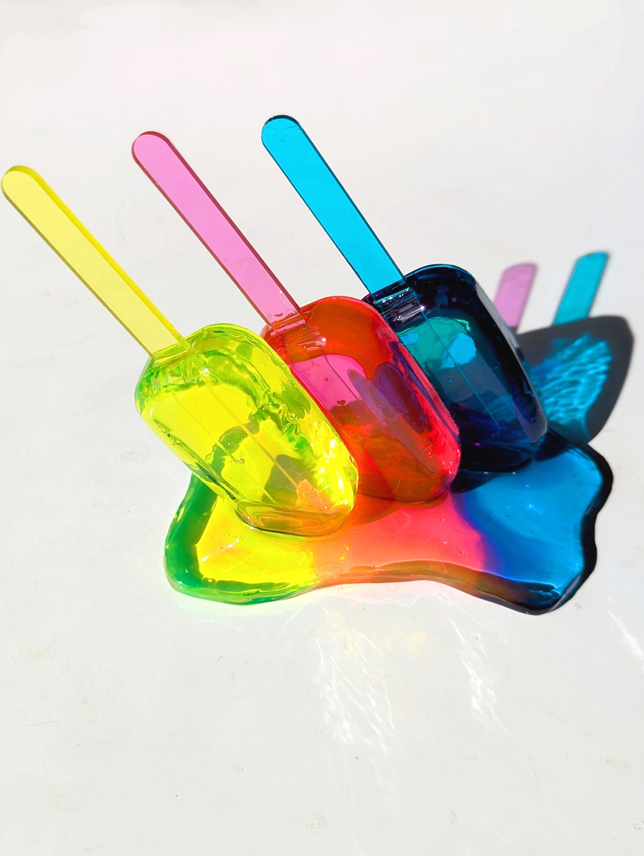 Handmade CMY Resin Popsicle Sculpture