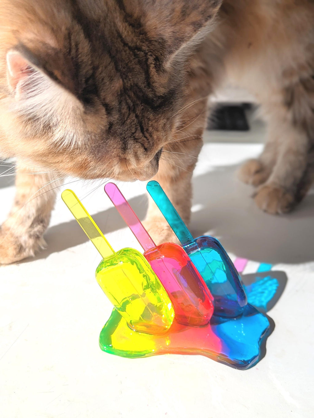 Handmade CMY Resin Popsicle Sculpture