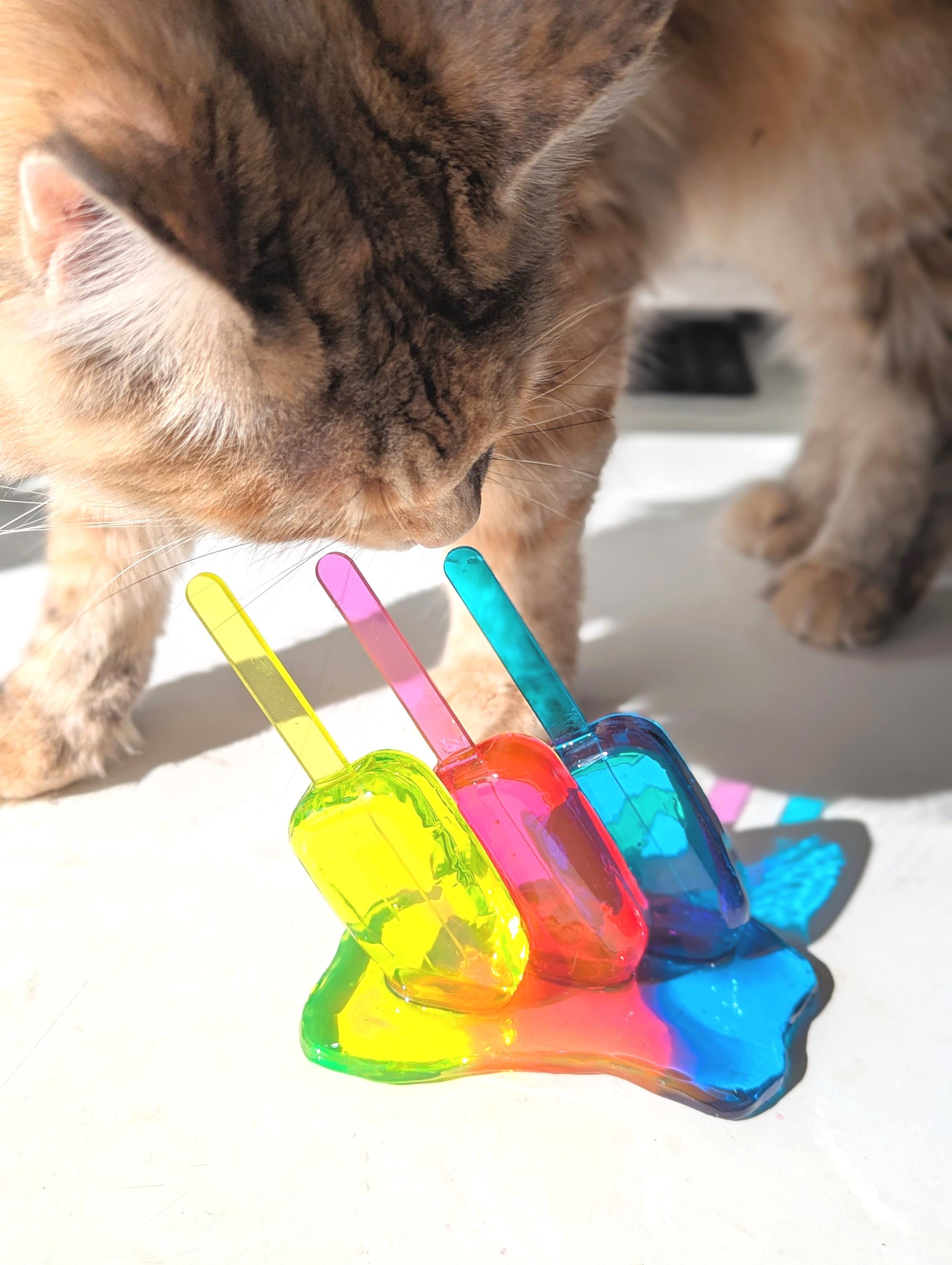 Handmade CMY Resin Popsicle Sculpture