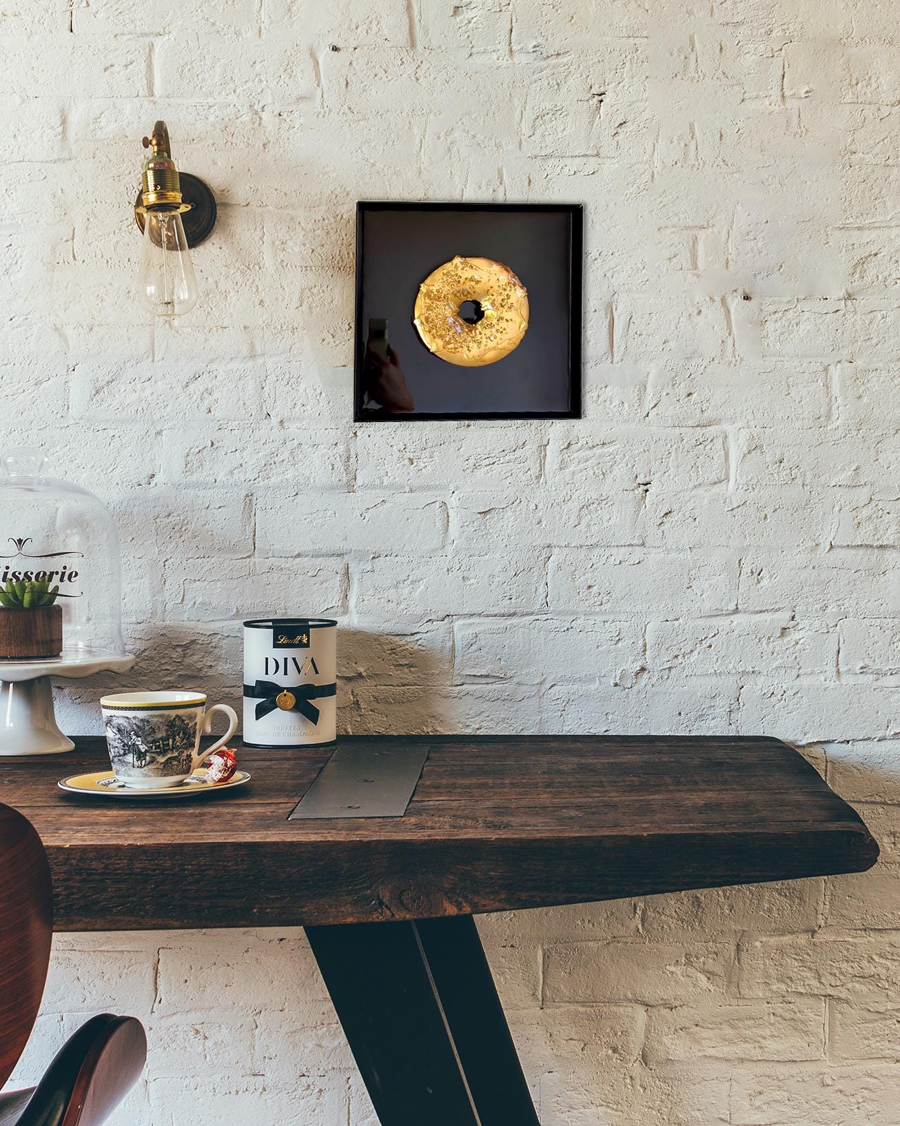 Gold Donut Pop Art