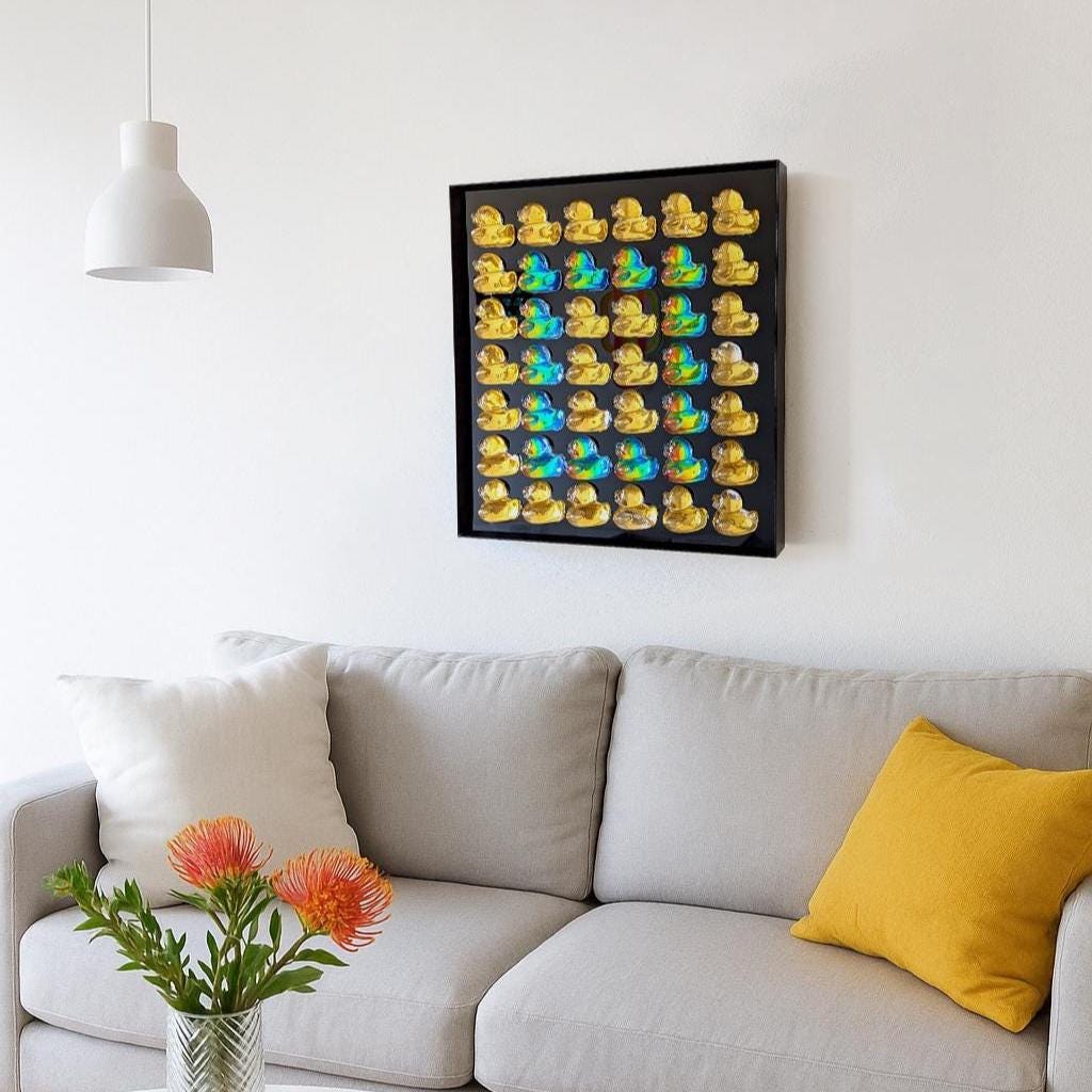 Gold & Iridescent Rubber Duck