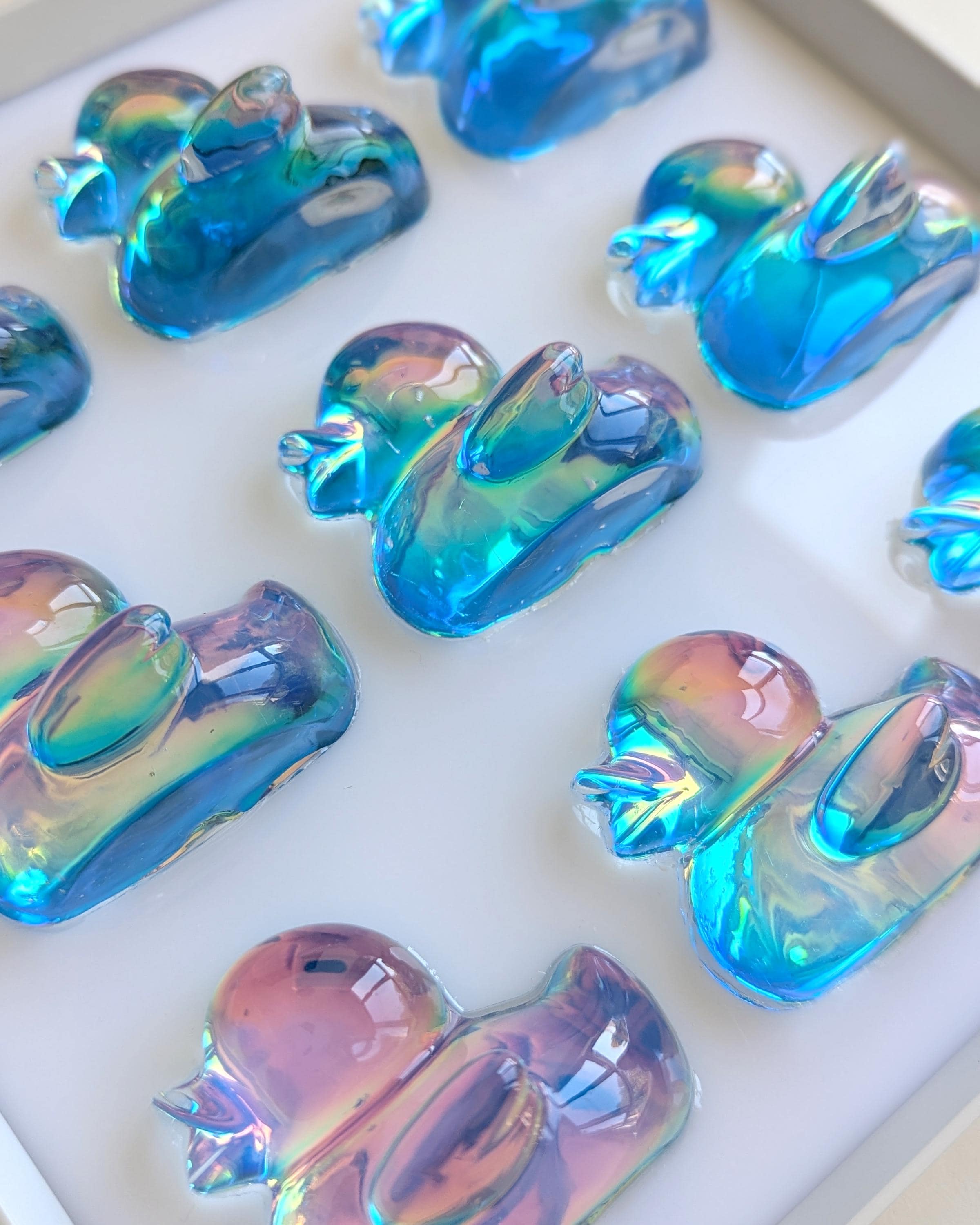Iridescent Ducks Pop Art in Metal Frame