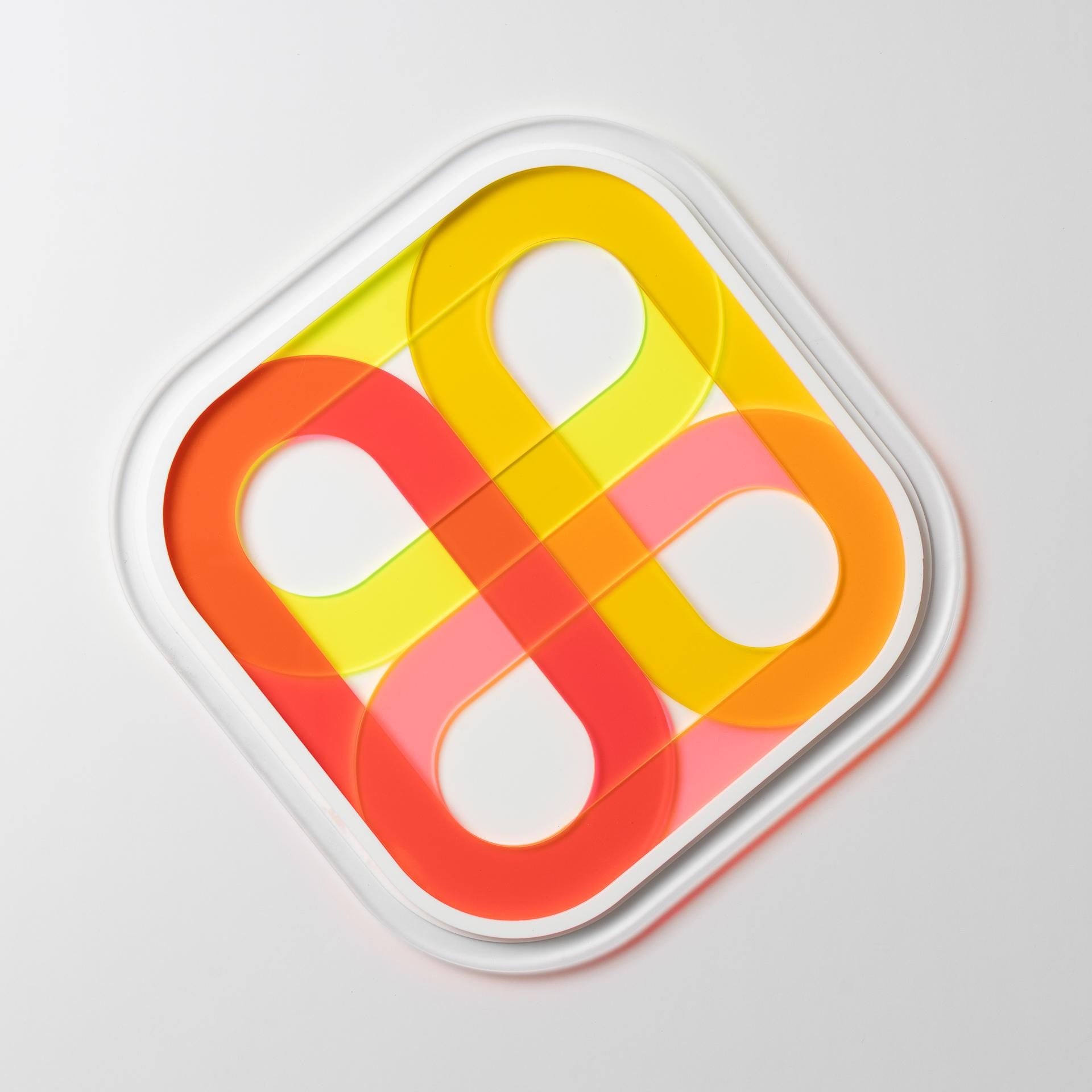 Fluorescent Layered Yellow Orange Pink Home Accents