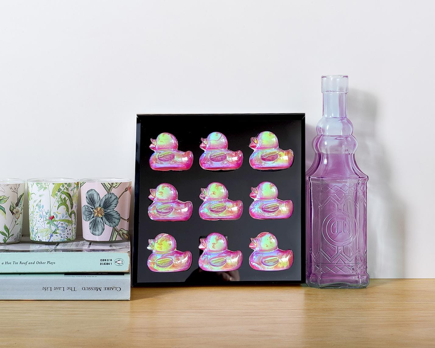 Holographic Ducks Pop Art: 3D Resin Wall Hanging