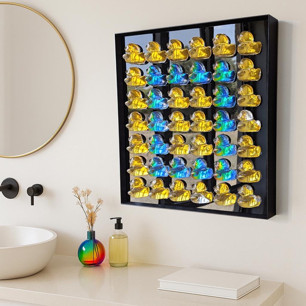Gold & Iridescent Rubber Duck