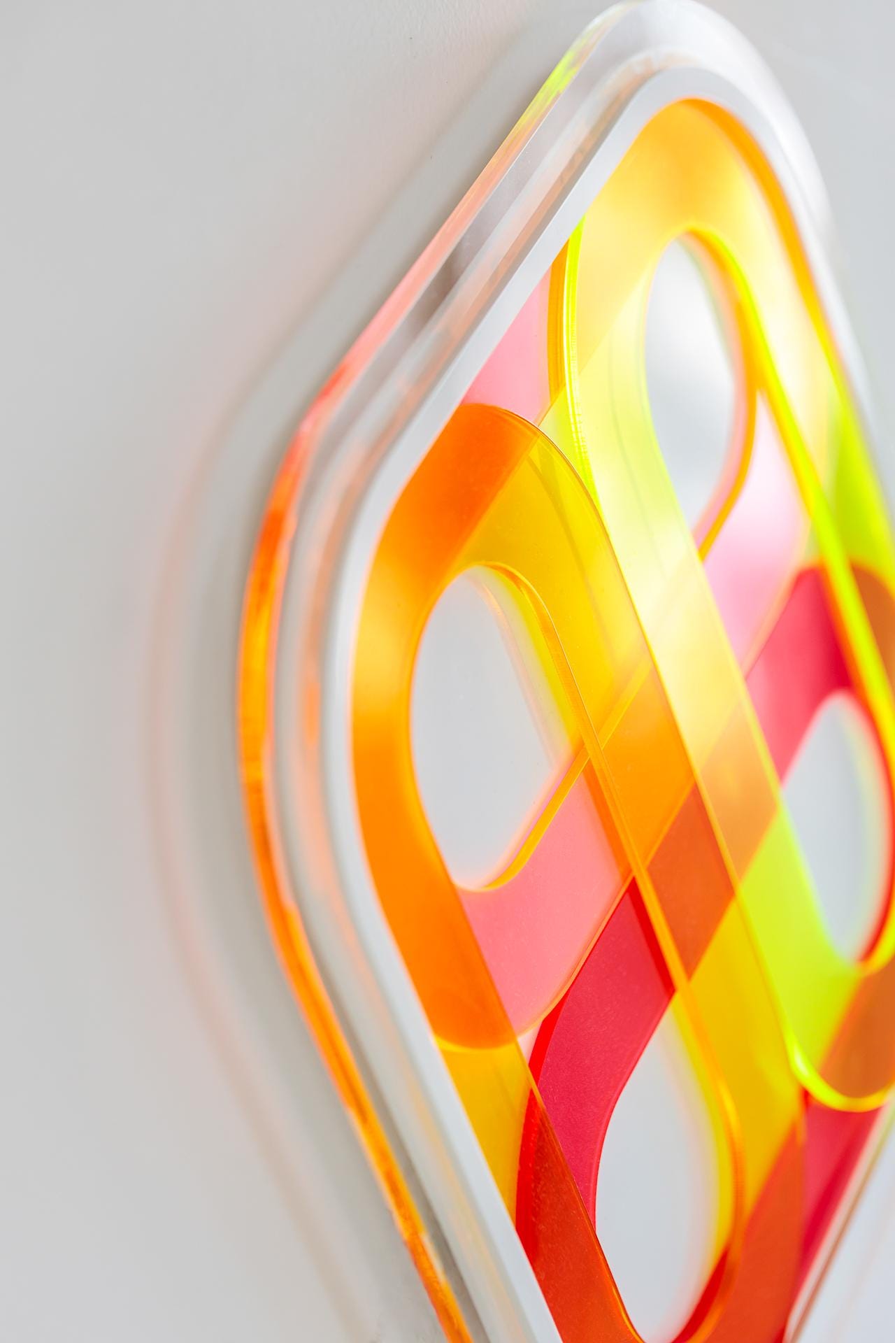 Fluorescent Layered Yellow Orange Pink Home Accents