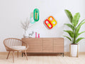 Fluorescent Layered Yellow Orange Pink Home Accents