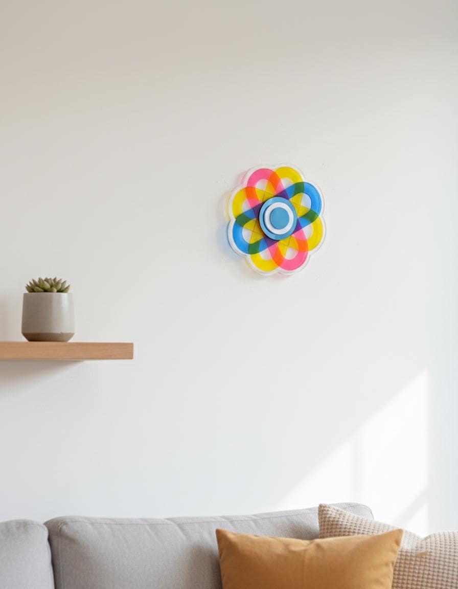 Geometric 3D Layered Wall Flower - CMY