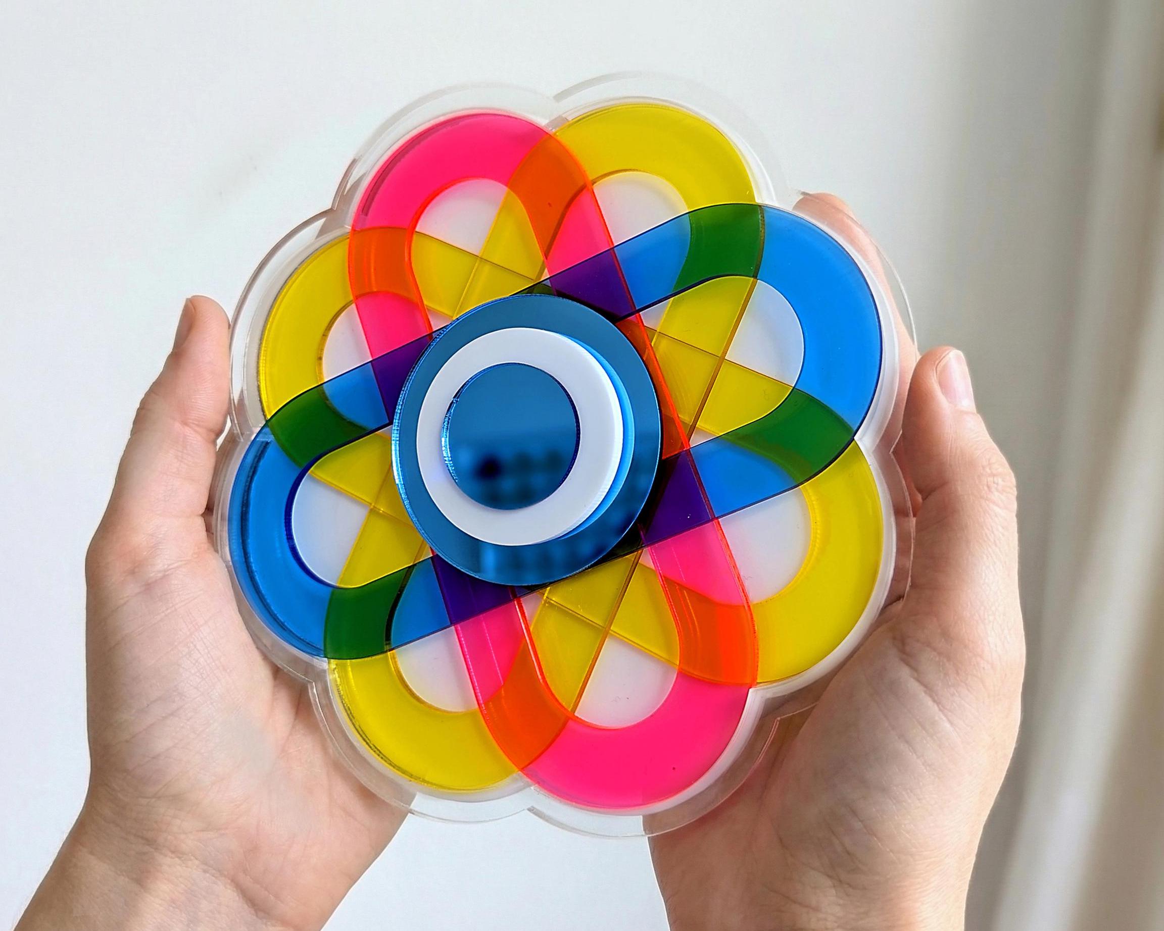 Geometric 3D Layered Wall Flower - CMY