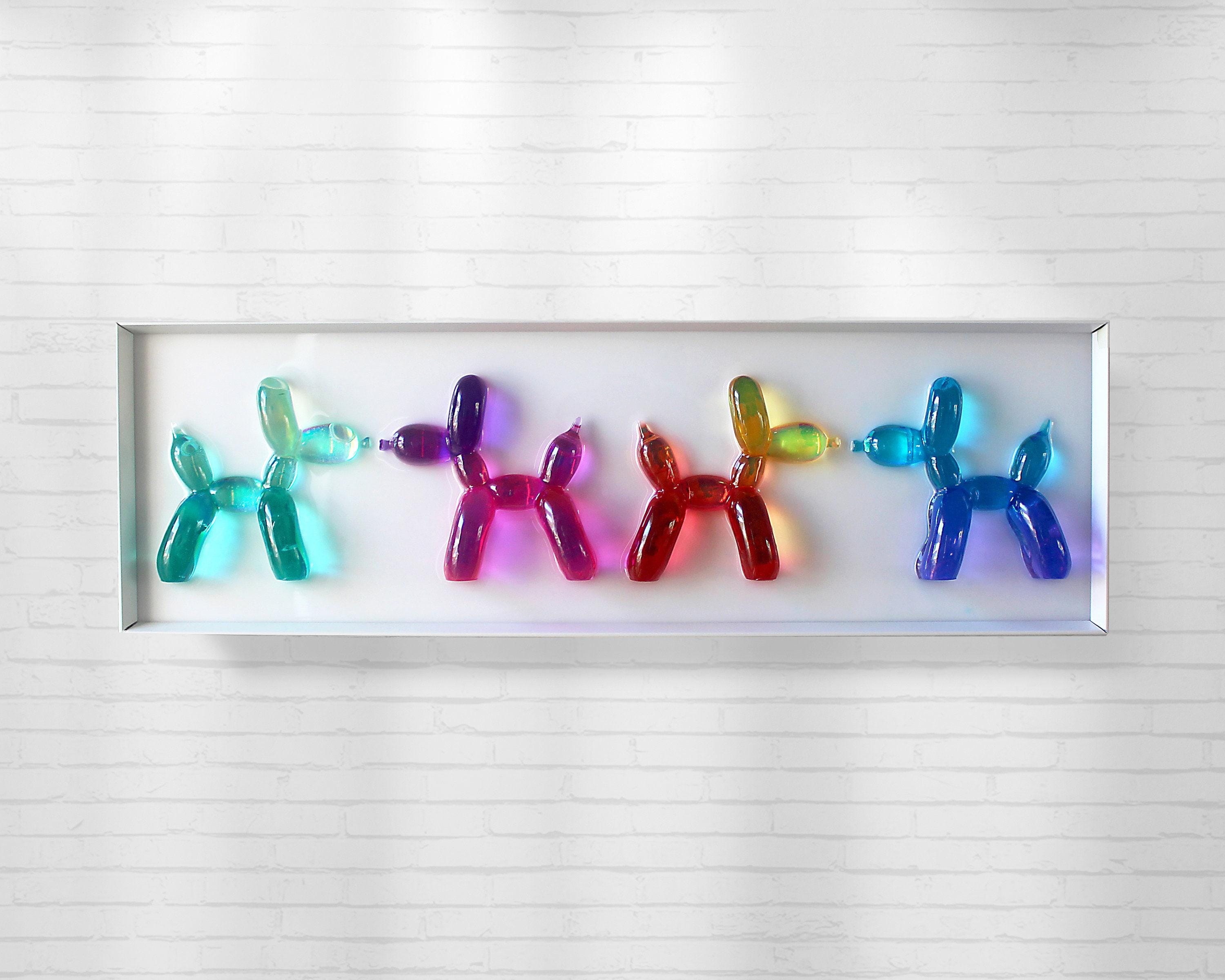 Colorful 3D Resin Balloon Dog Wall Art