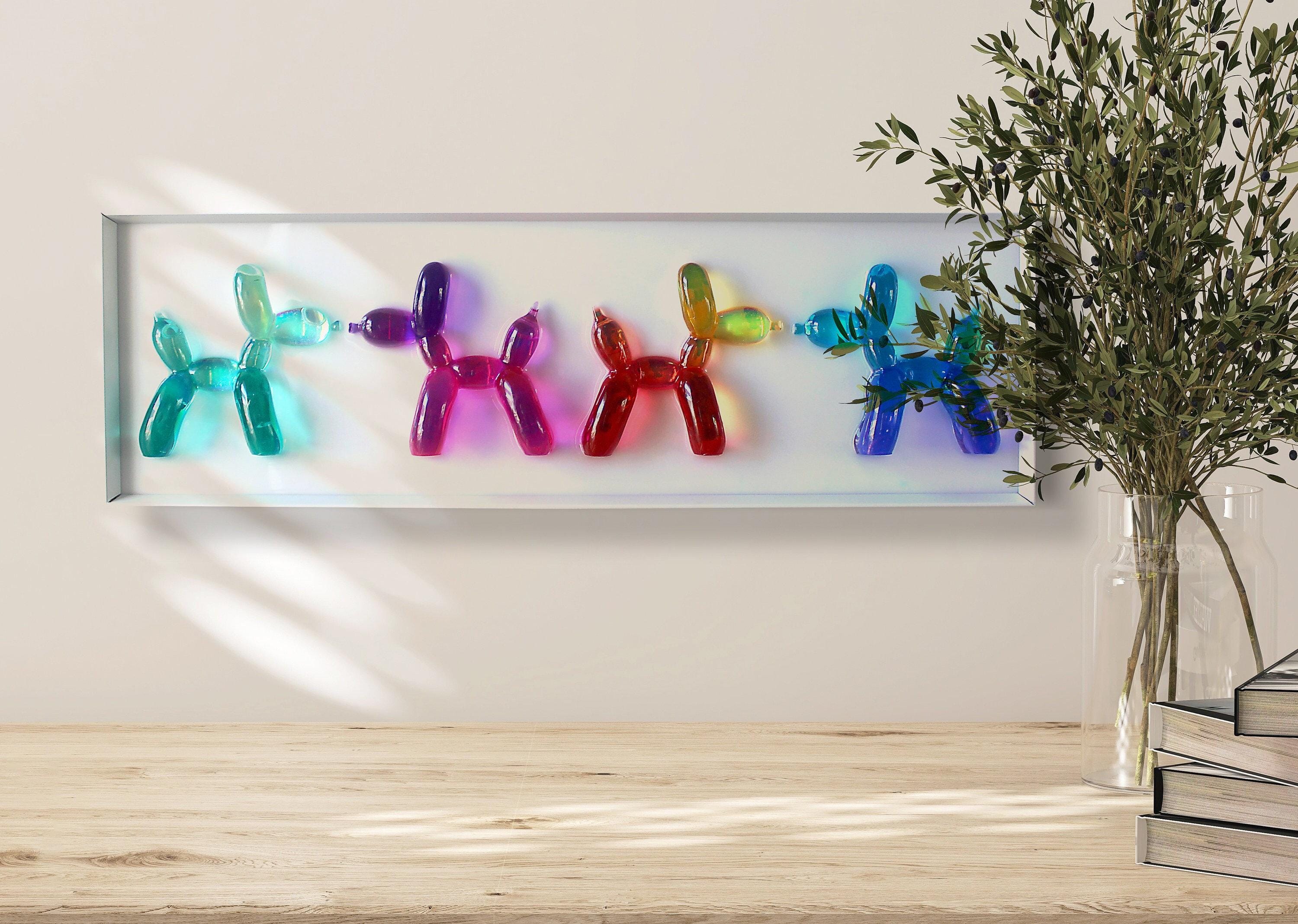 Colorful 3D Resin Balloon Dog Wall Art