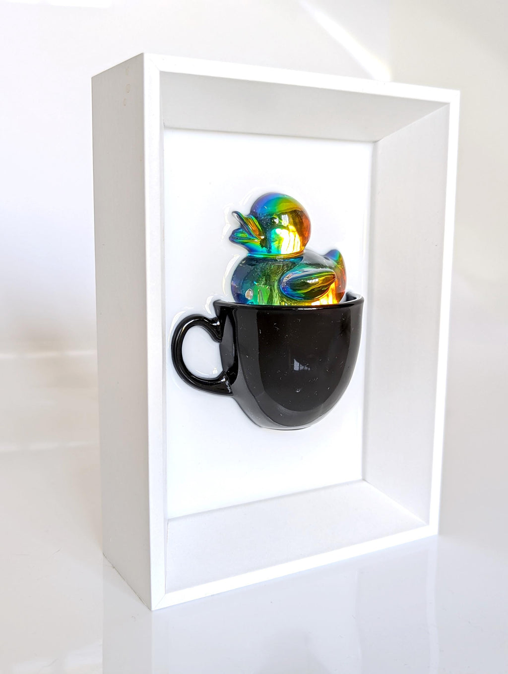 Holographic Funny Duck Coffee Cup Art