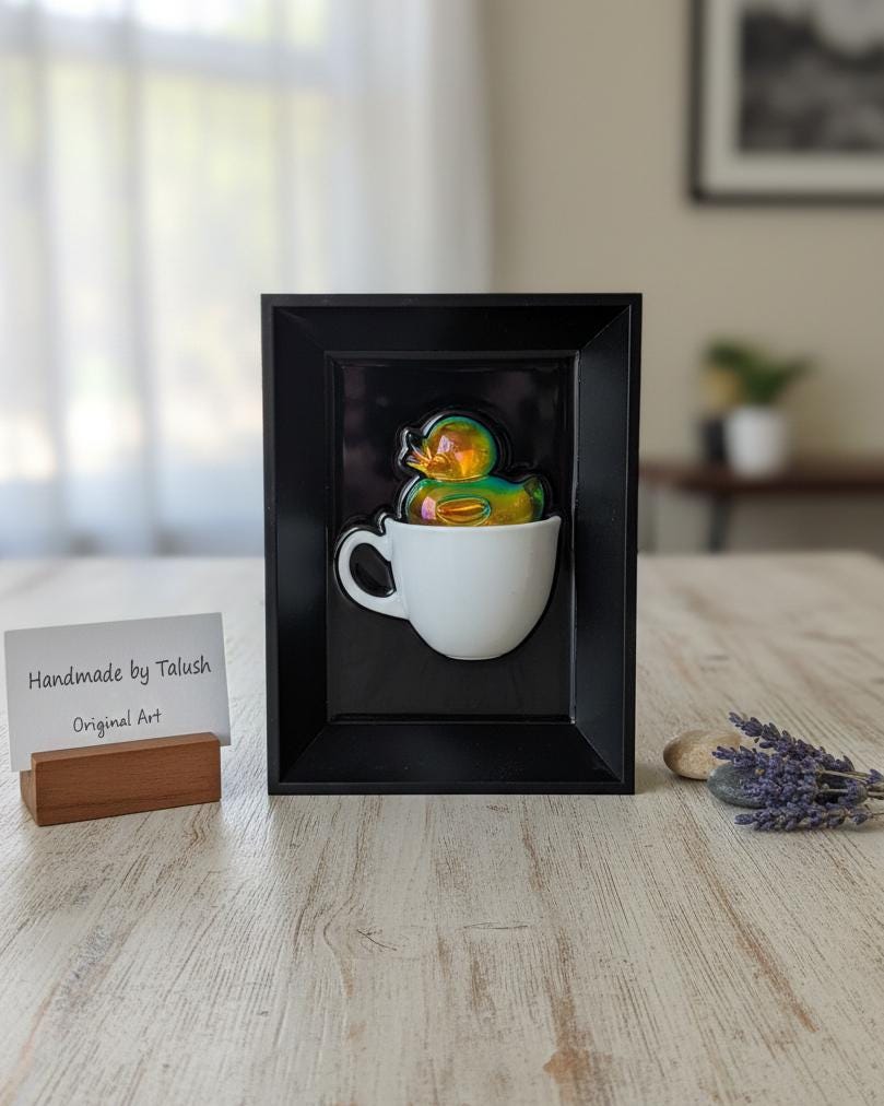 Iridescent Rubber Duck 3D Art