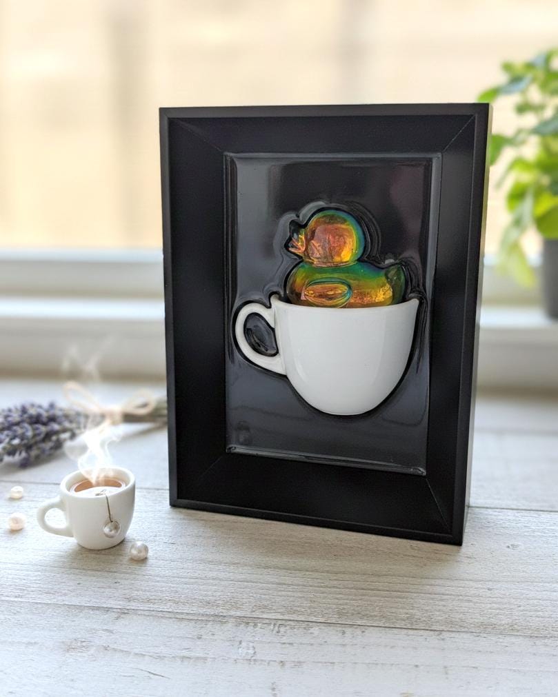 Iridescent Rubber Duck 3D Art