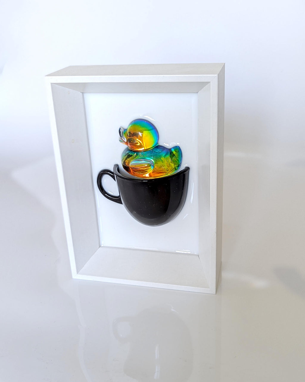 Holographic Funny Duck Coffee Cup Art