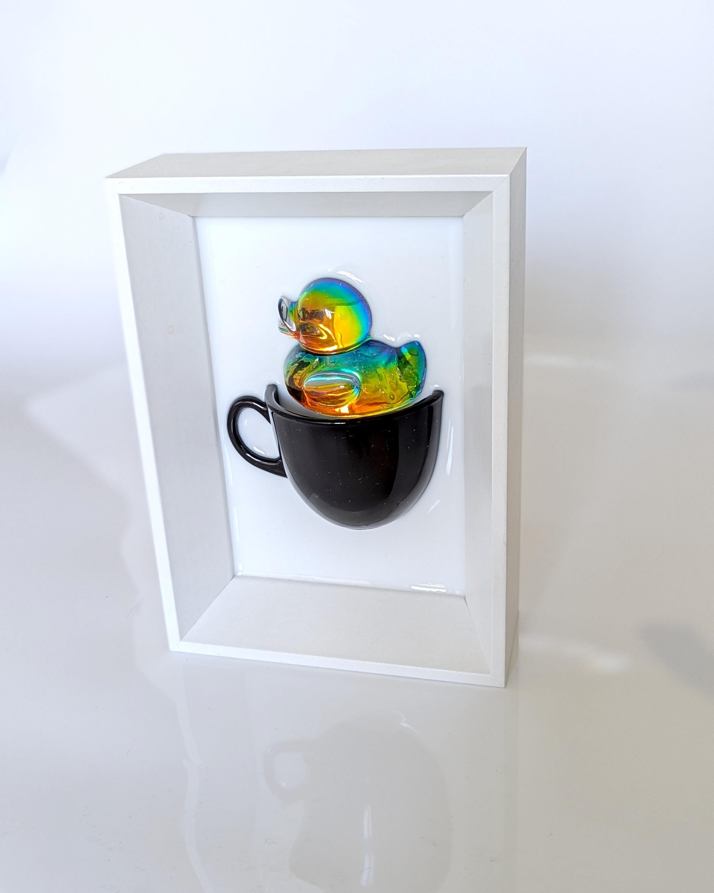 Holographic Funny Duck Coffee Cup Art